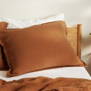 PARACHUTE TERRA Color 100% Linen Single Euro Pillow Sham 26'' X 26''